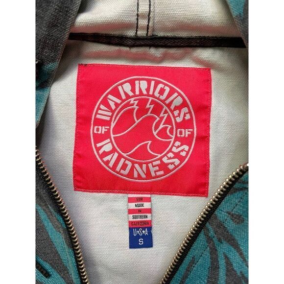 Warriors Of Radness Lightweight Hooded Jacket Men Small Blue Black - Picture 5 of 6